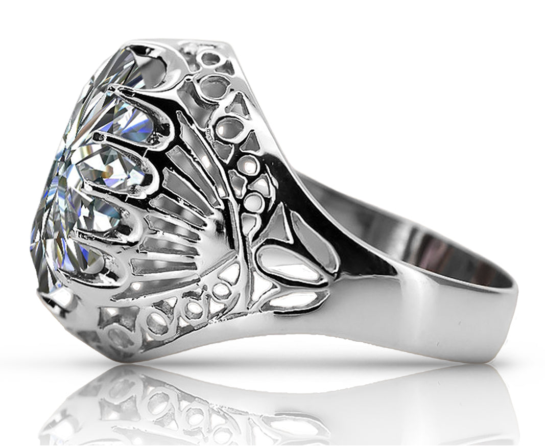 Vintage silver 925 Zircon ring vrc020s Vintage