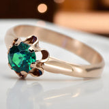 Original Vintage 14K Rose Gold Emerald Ring Vintage style vrc094r vrc094r-em