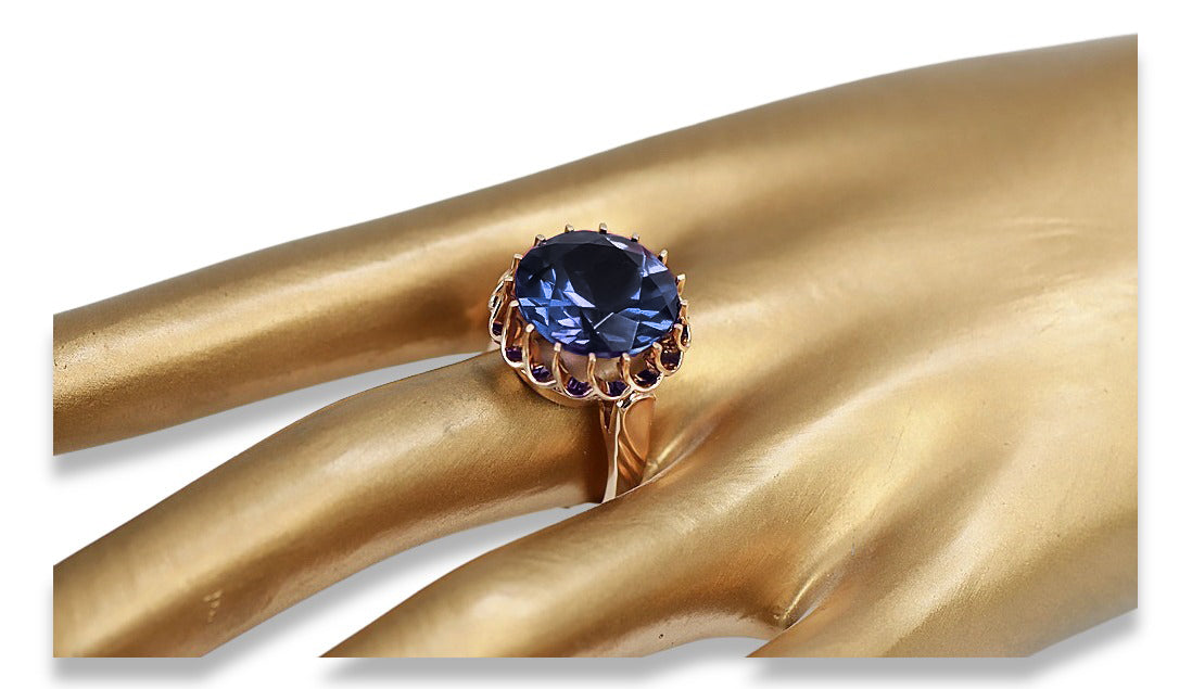 Sapphire Original Vintage 14K Rose Gold Ring Vintage Jewlery vrc035r vrc035r-sp
