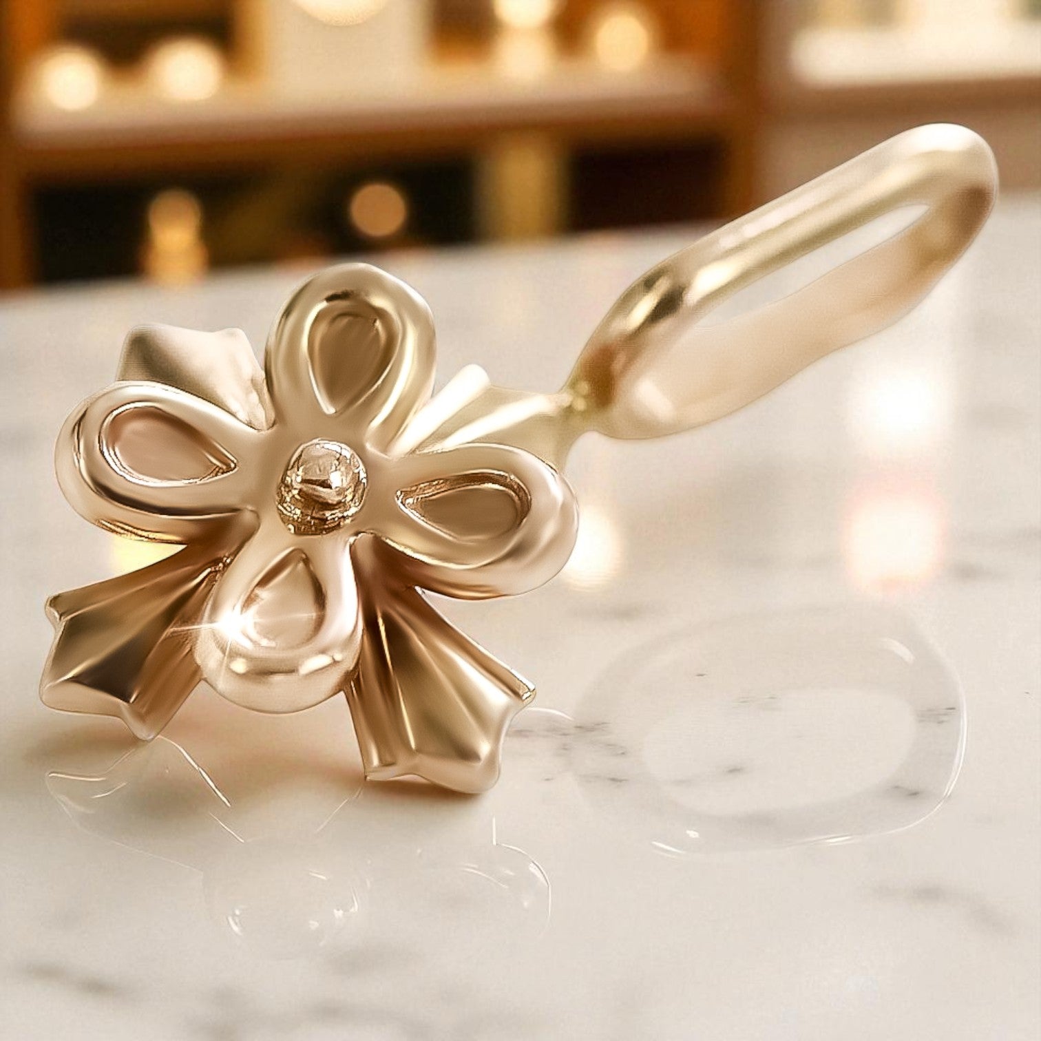 Vintage rose pink 14k 585 gold Vintage flower pendant vpn043