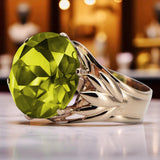 Vintage rose pink 14k gold 585 Peridot ring vrc029 Vintage