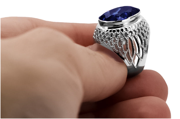 Silver 925 Sapphire ring vrc089s Vintage