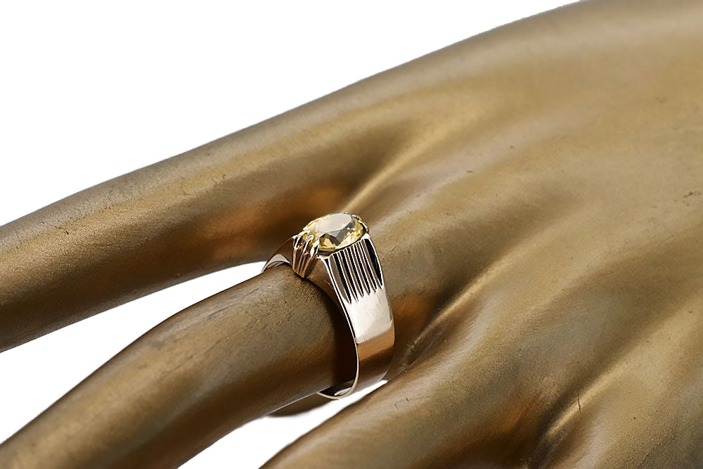 Yellow Peridot Original Vintage 14K Rose Gold Ring Vintage style vrc007r vrc007r-yp