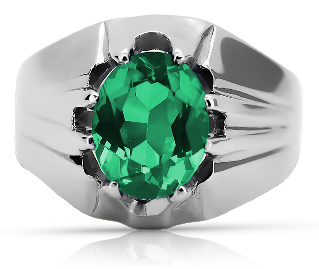 Vintage silver 925 Emerald ring vrc016s Vintage vrc016s-em
