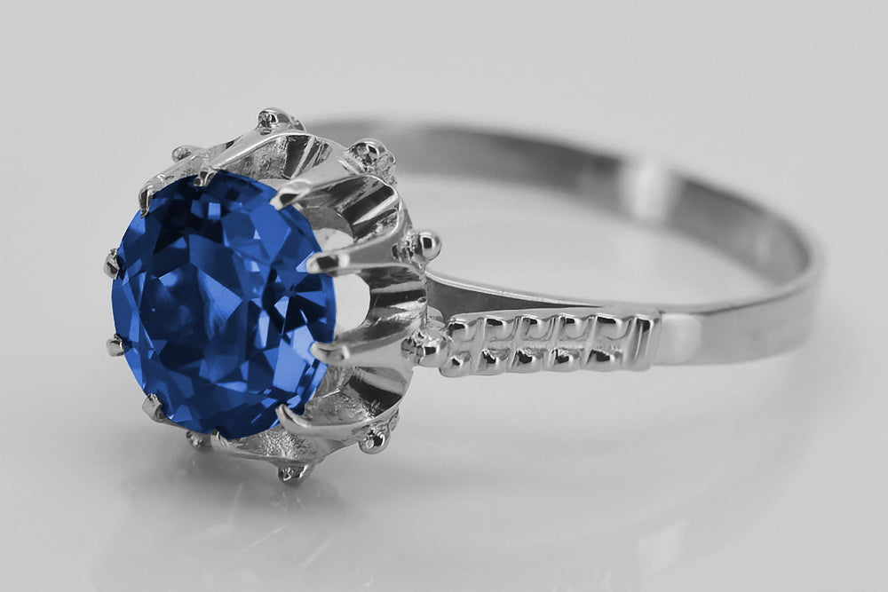 Vintage silver 925 Sapphire ring vrc045s Vintage vrc045s-sp