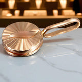 Vintage rose pink 14k 585 gold Vintage circle pendant vpn085