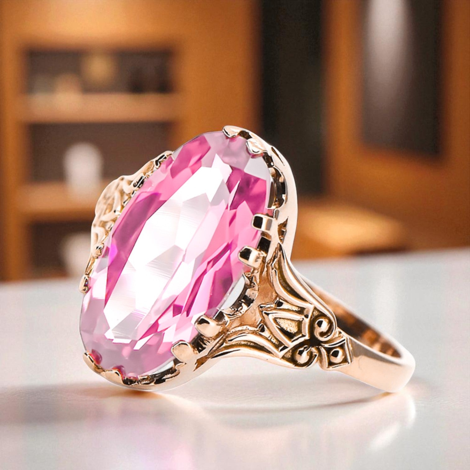 Ring Amethyst Original Vintage 14K Rose Gold Vintage craft vrc058r vrc058r-am