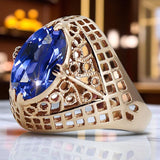 Vintage rose pink 14k gold 585 Sapphire ring vrc030 Vintage