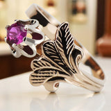 Vintage rose pink 14k gold 585 Amethyst ring vrc169 Vintage