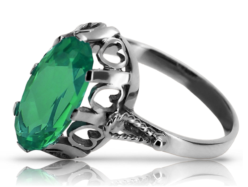 Vintage silver 925 Emerald ring vrc134s Vintage