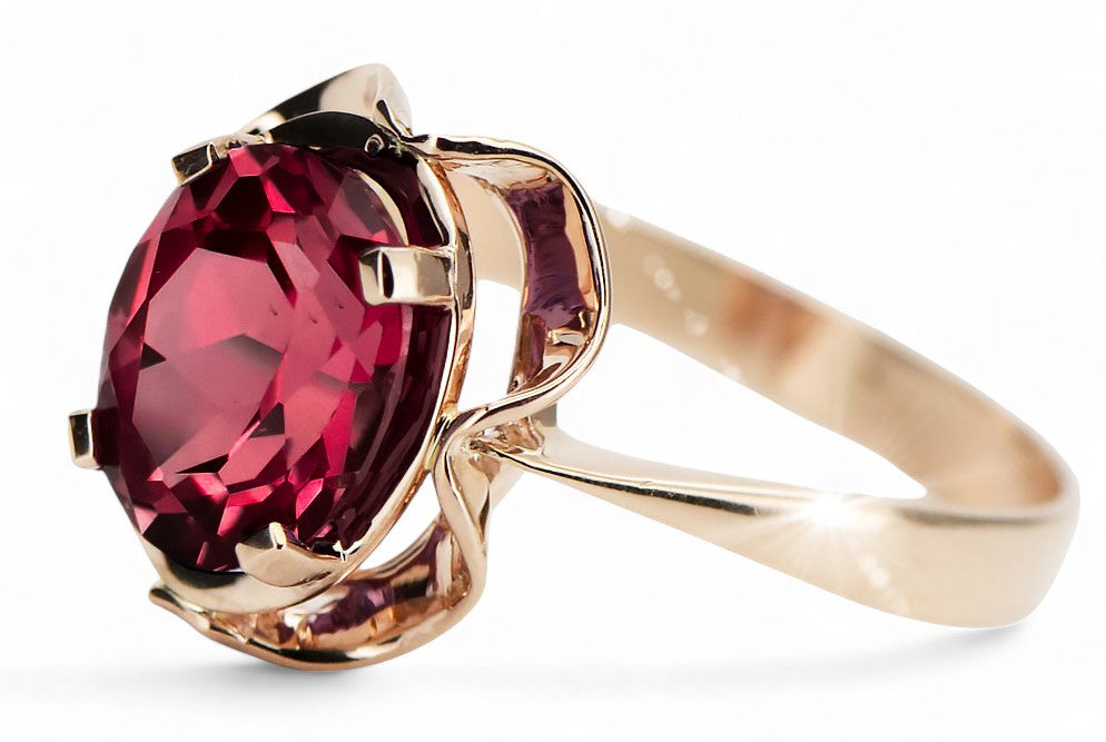 Ring Ruby Original Vintage 14K Rose Gold Vintage Jewlery vrc206r vrc206r-rb