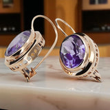 Vintage rose pink 14k 585 gold Alexandrite earrings vec114