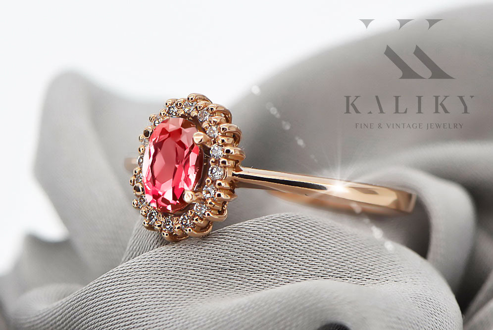 Ruby Original Vintage 14K Rose Gold Ring Vintage crc009r