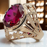 Vintage rose pink 14k gold 585 Ruby ring vrc031 Vintage