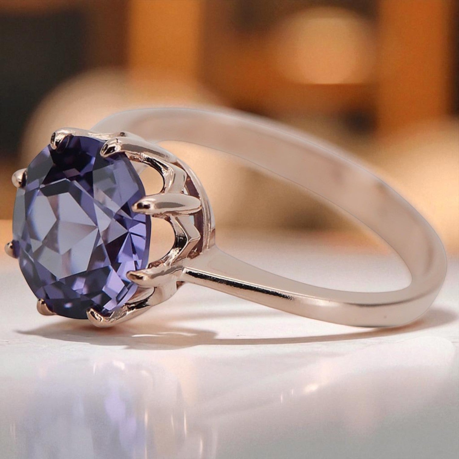 Vintage Jewlery Ring Alexandrite Original Vintage 14K Rose Gold vrc157r vrc157r-ax