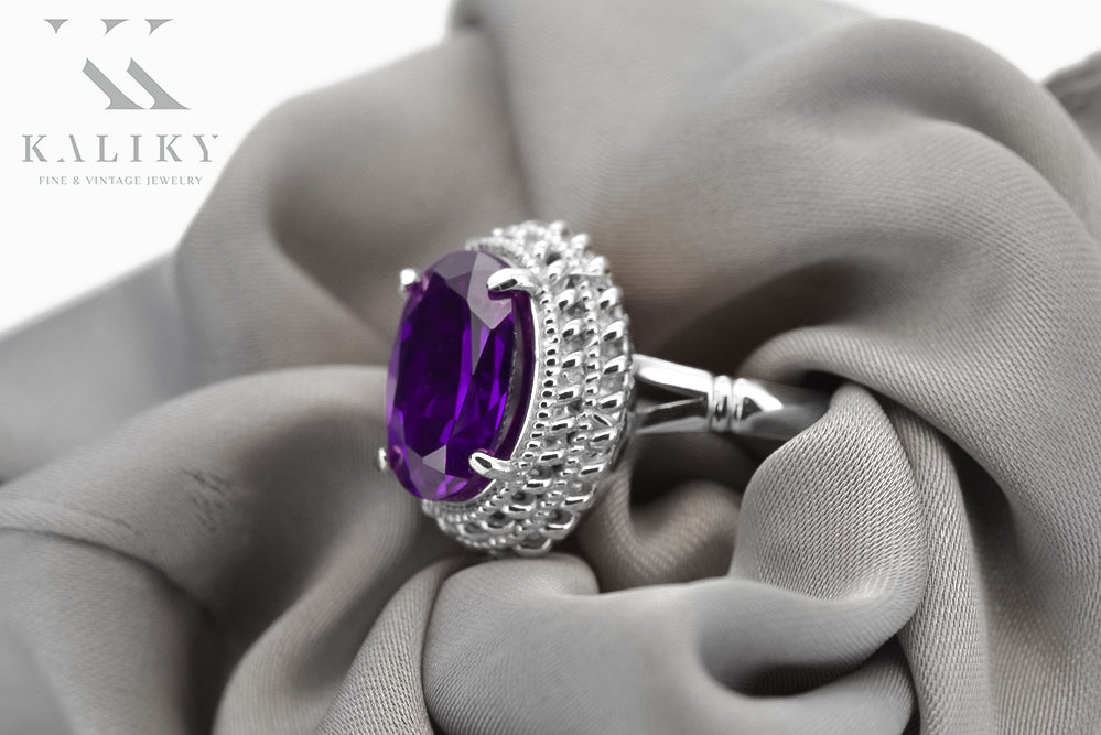 Vintage silver 925 Alexandrite ring vrc068s Vintage vrc068s-ax