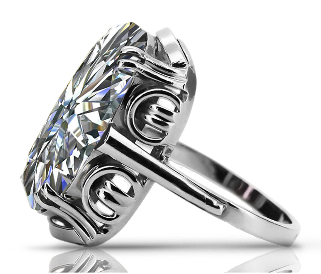 Vintage silver 925 Cubic Zircon ring vrc038s Vintage