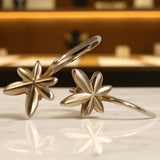 Vintage rose pink 14k 585 gold  Vintage leaf earrings ven118