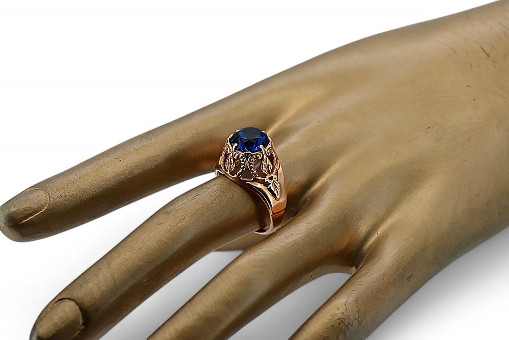 Ring Sapphire Original Vintage 14K Rose Gold Vintage Jewlery vrc080r vrc080r-sp