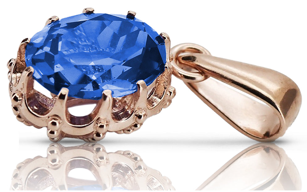 Pendant Sapphire Original Vintage 14K Rose Gold Vintage style vpc008r vpc008r-sp