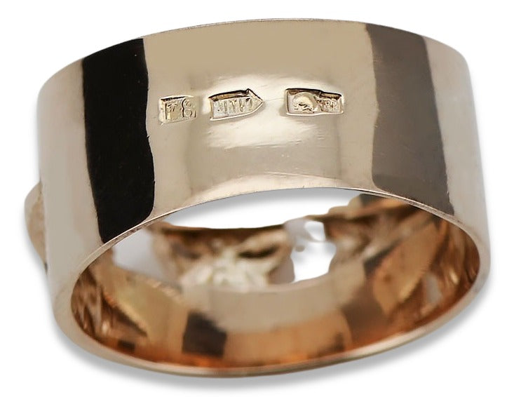 Vintage rose pink 14k 585 gold Vintage ring vrn025