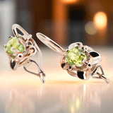 Earrings Yellow Peridot Original Vintage 14K Rose Gold Vintage craft vec116r vec116r-yp
