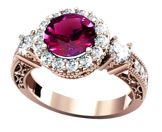 Ruby Original Vintage 14K Rose Gold Ring Vintage crc003r crc003r-rb