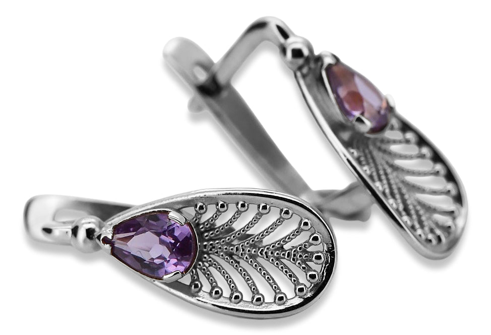 Vintage Vintage 925 Silver alexandrite earrings vec067s Vintage vec067s-ax