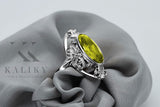 Vintage silver 925 Peridot ring vrc014s Vintage