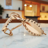 Vintage rose pink 14k 585 gold  Vintage leaf earrings ven078