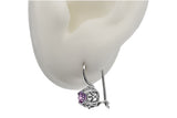 Silver 925 amethyst earrings vec145s Vintage Russian Soviet style vec145s-am