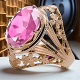 Vintage rose pink 14k gold 585 Amethyst ring vrc031 Vintage vrc031r-am