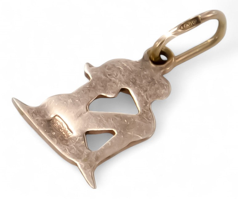 Rose Vintage 14k rose gold 585 Aries pendant Lady zodiac pendant vzp011