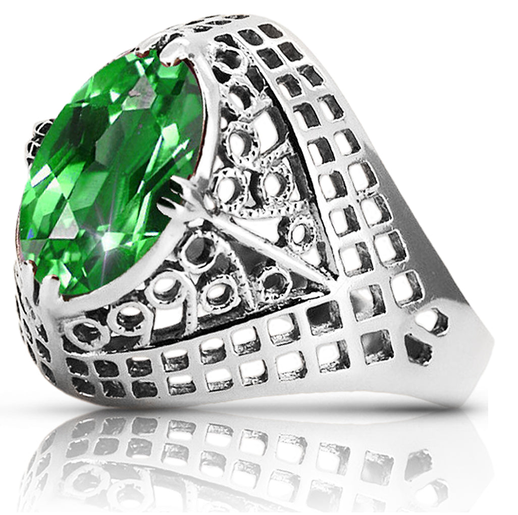 Vintage silver 925 Emerald ring vrc030s Vintage
