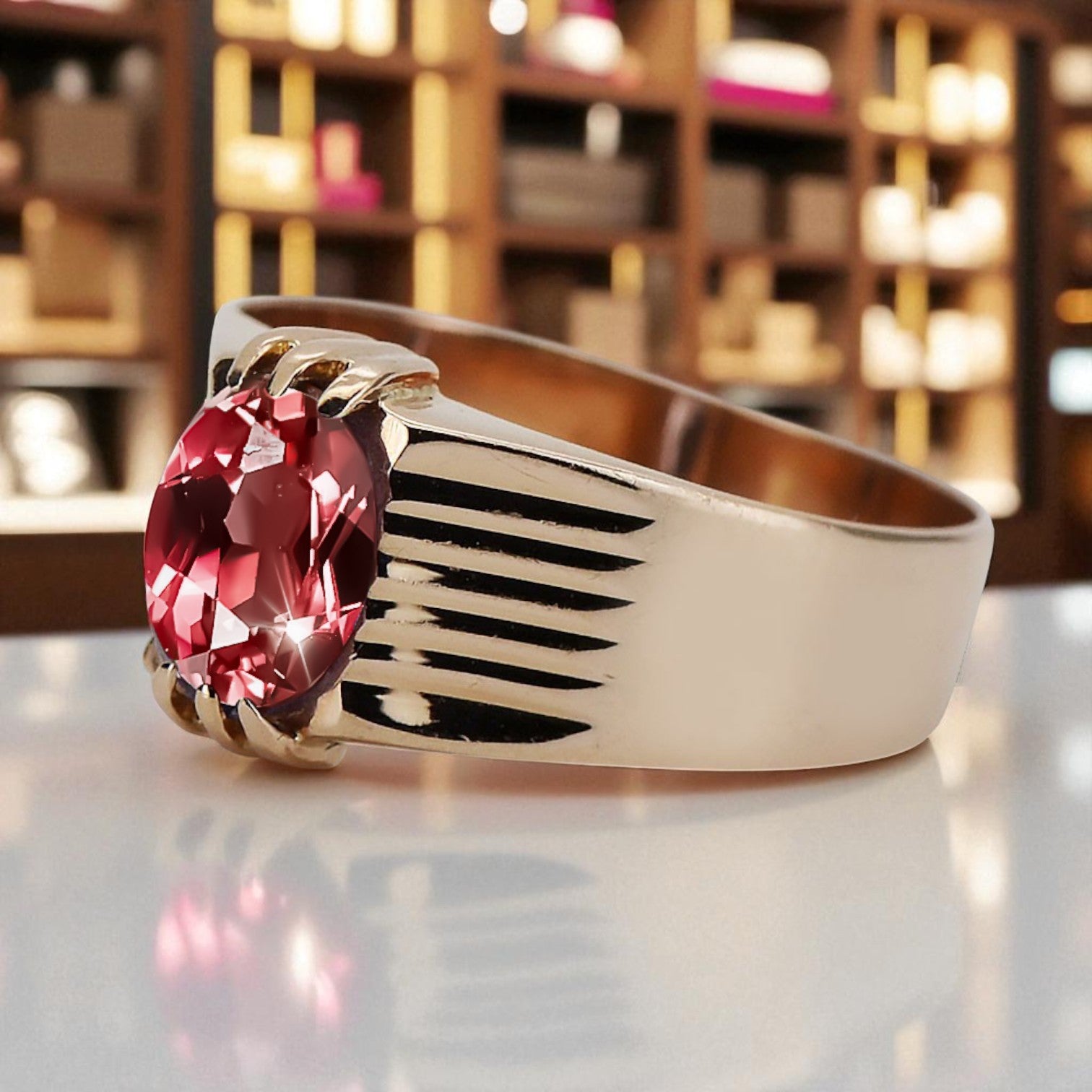 Ruby Original Vintage 14K Rose Gold Ring Vintage craft vrc007r
