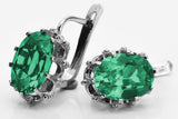 Vintage 925 Silver emerald earrings vec079s Vintage vec079s-em