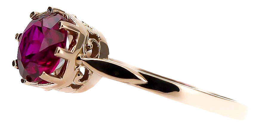 Original Vintage 14K Rose Gold Ruby Ring Vintage vrc366r vrc366r-rb