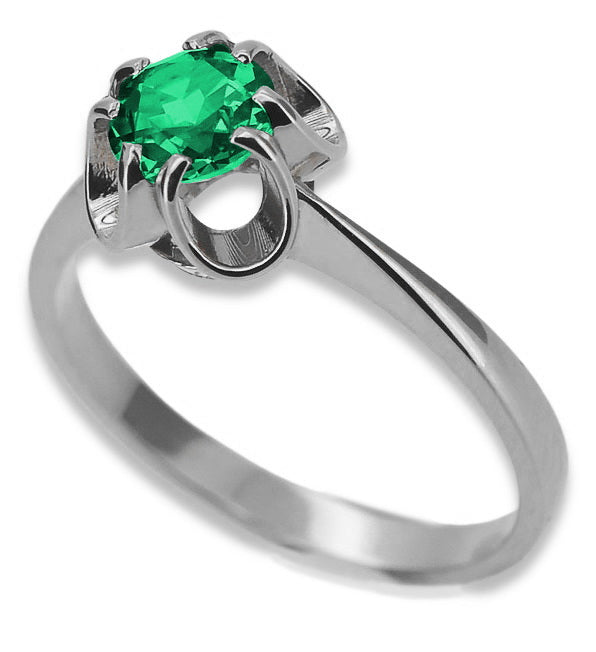 Vintage silver 925 Emerald ring vrc348s Vintage