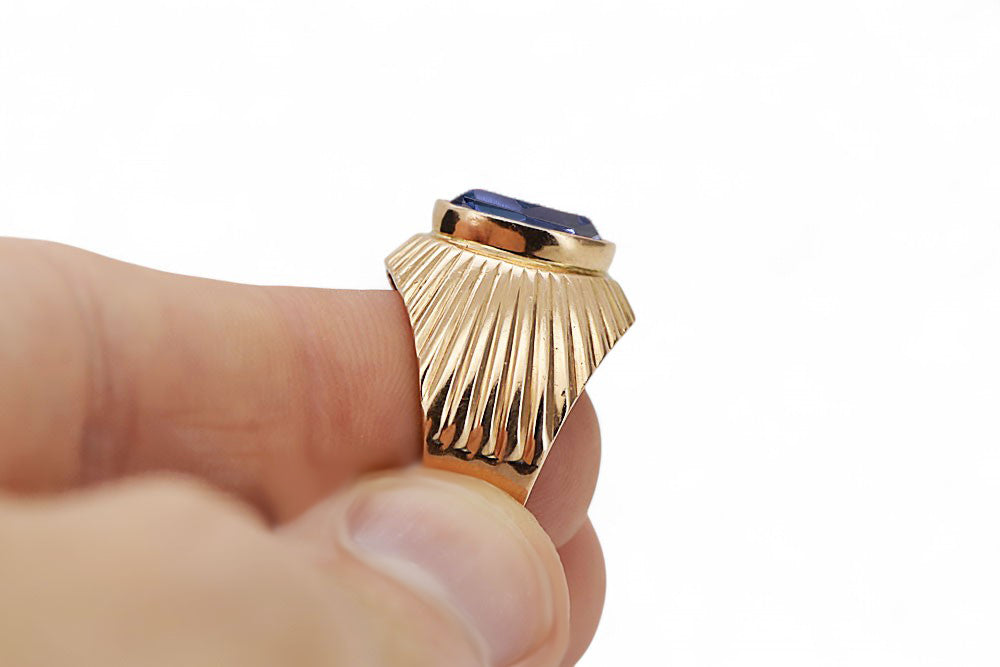 Vintage rose pink 14k gold 585 Alexandrite ring vrc127r Russian Soviet Vintage style