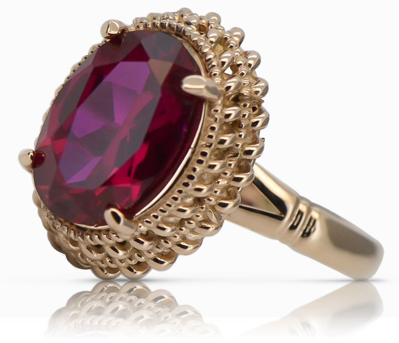 Vintage rose pink 14k gold 585 Ruby ring vrc068 Vintage