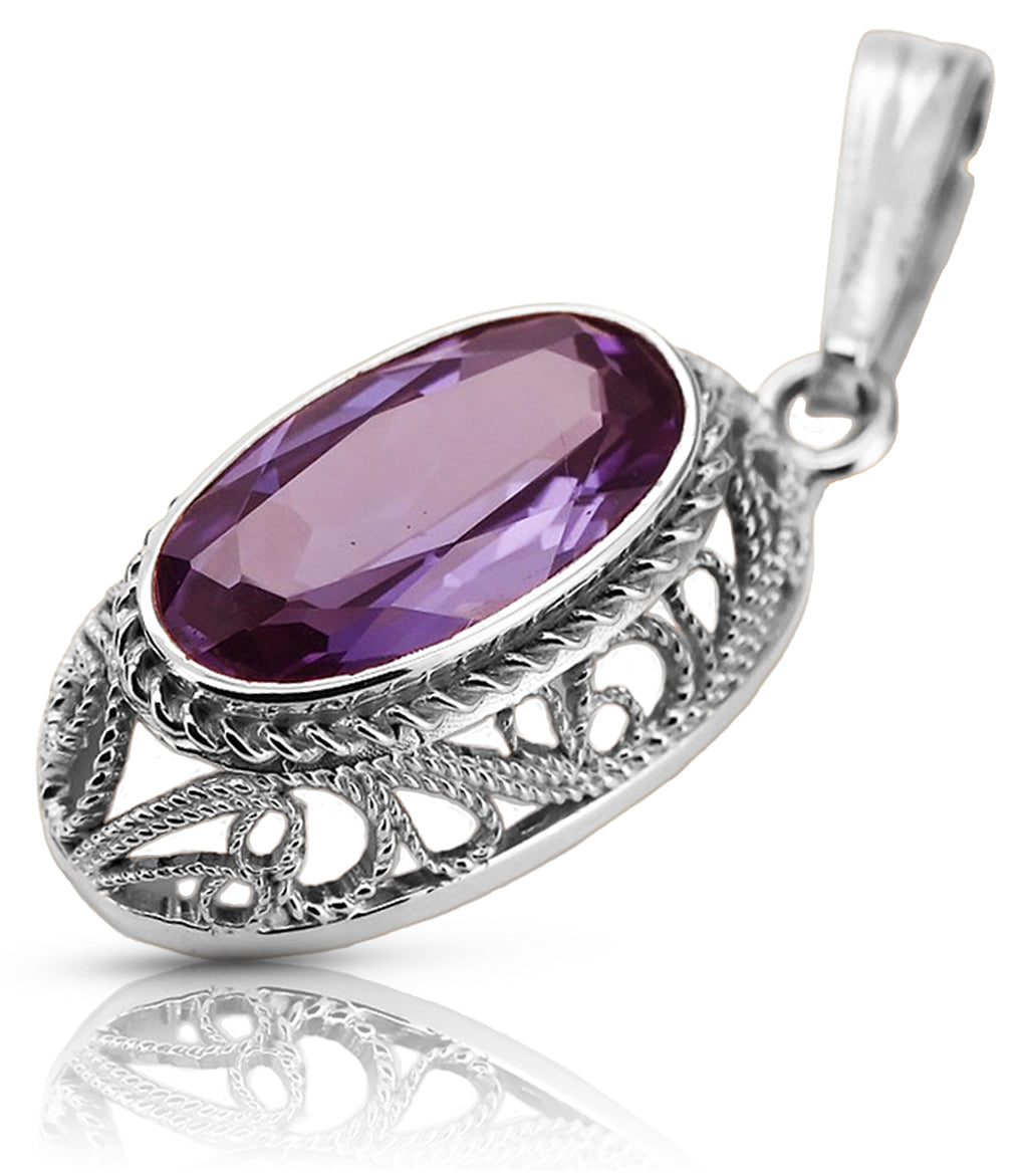 Soviet silver 925 pendant with amethyst vpc014s Vintage vpc014s-am