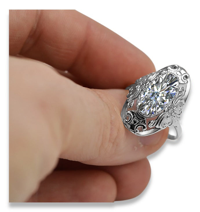 Vintage silver 925 Cubic Zircon ring vrc014s Vintage vrc014s-zi