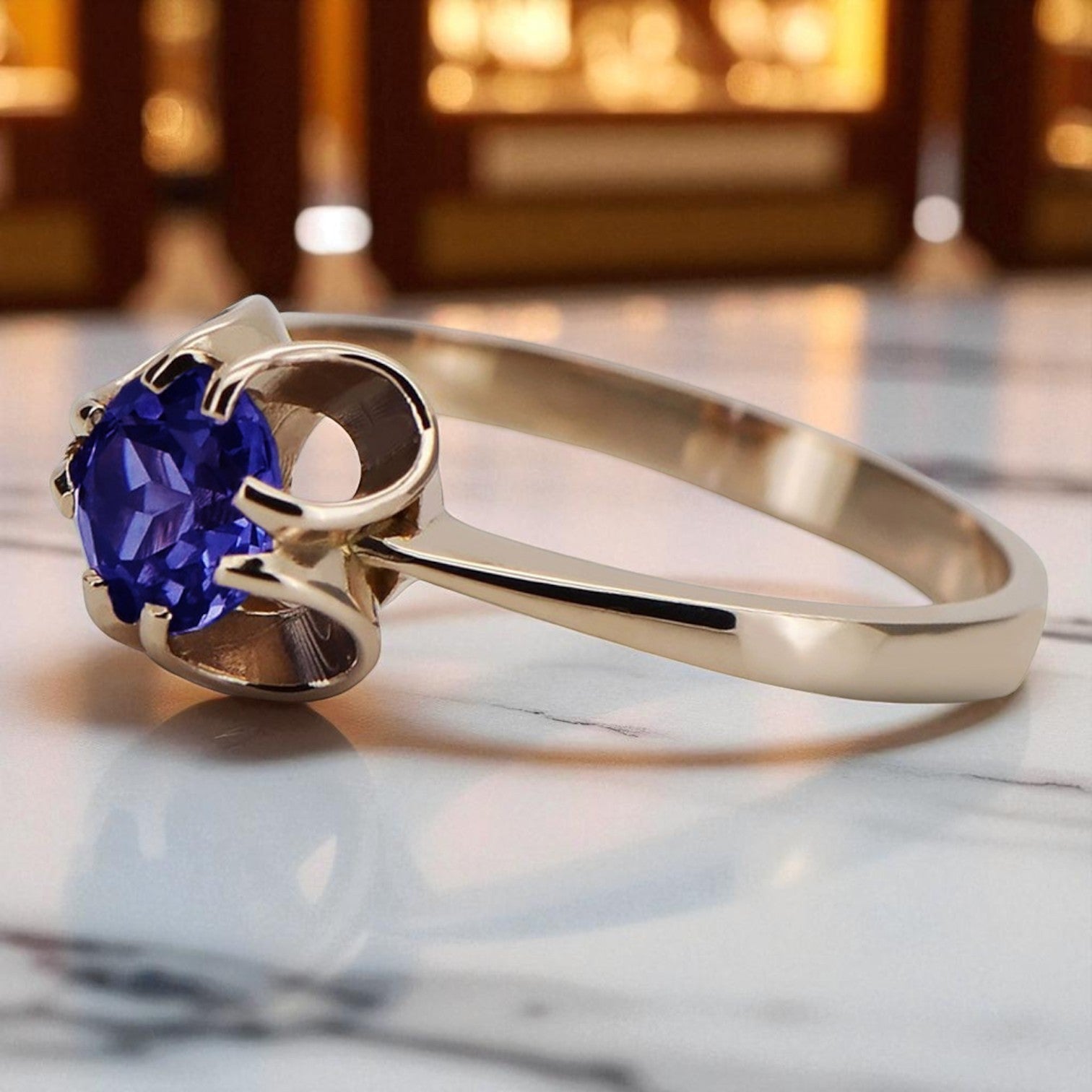 Vintage rose pink 14k gold 585 Sapphire ring vrc348 Vintage vrc348r-sp