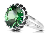 Vintage style Ring Emerald Sterling silver 925 vrc035s