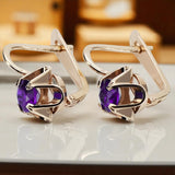 Vintage rose pink 14k 585 gold alexandrite earrings vec018 Russian Soviet style