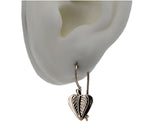 Vintage rose pink 14k 585 gold Vintage leaf earrings ven015