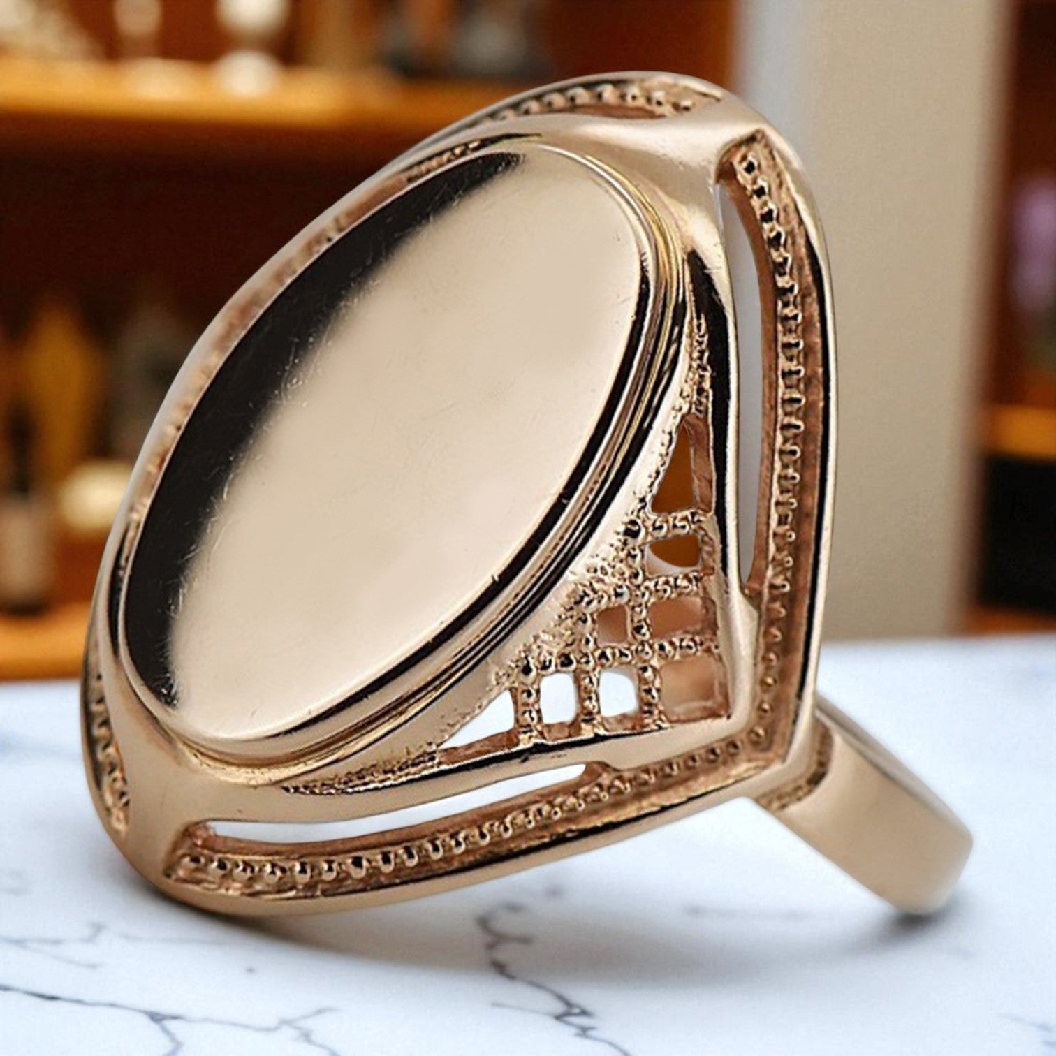 Vintage rose pink 14k 585 gold Vintage ring vrn026