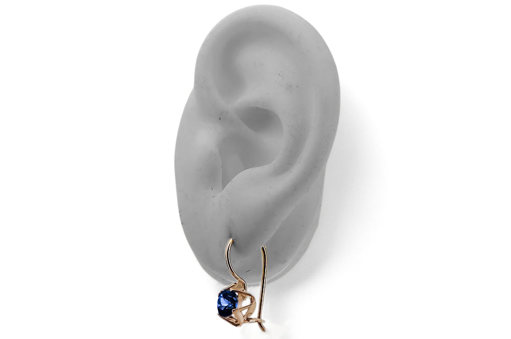 Sapphire Original Vintage 14K Rose Gold Earrings Vintage Jewlery vec142r