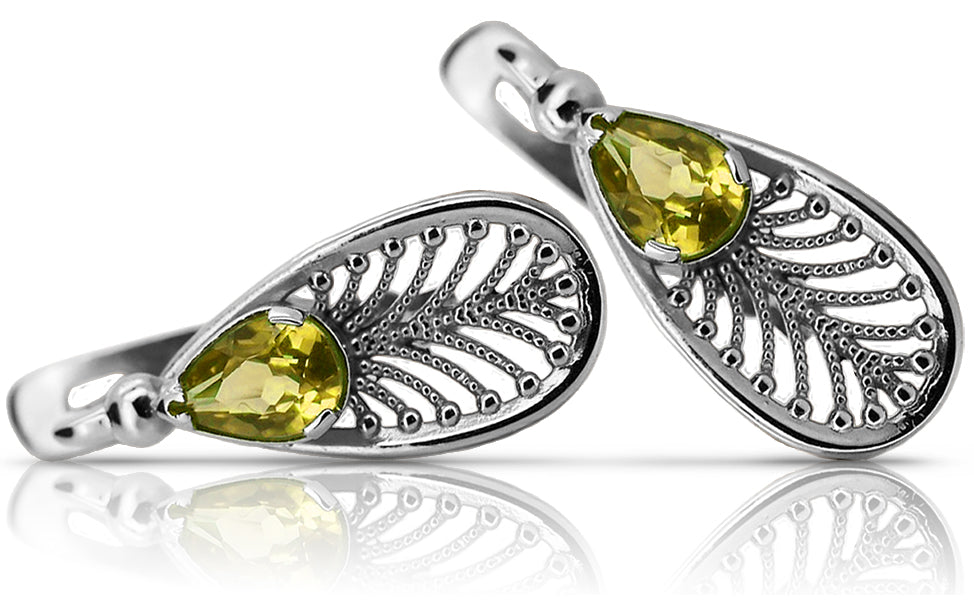 Vintage Vintage 925 Silver peridot earrings vec067s Vintage vec067s-yp