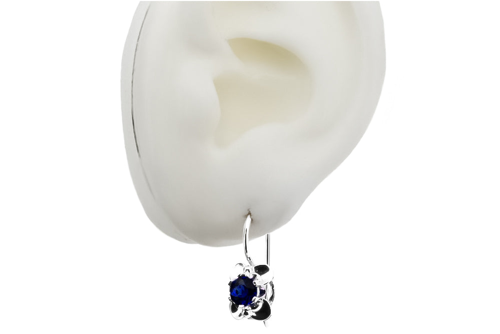 Vintage silver 925 Sapphire earrings vec116s Russian Soviet style vec116s-sp